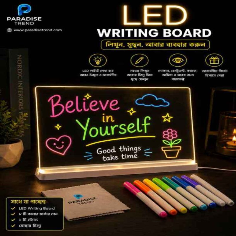 LED Writing Board for Kids – Reusable Glow Board image 3