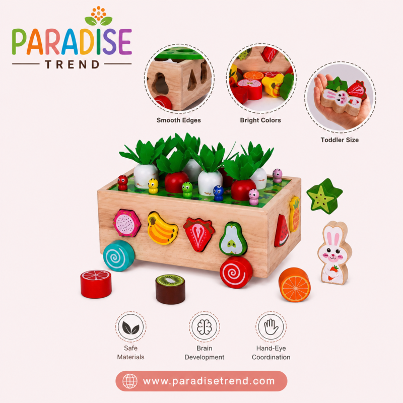 Wooden Shape Sorting & Learning Box for Kids image 2