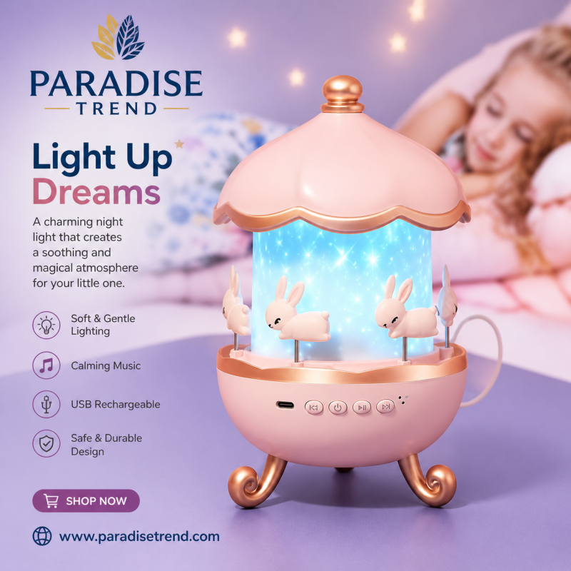 Magic Carousel Night Light Projector with Music & Remote Control