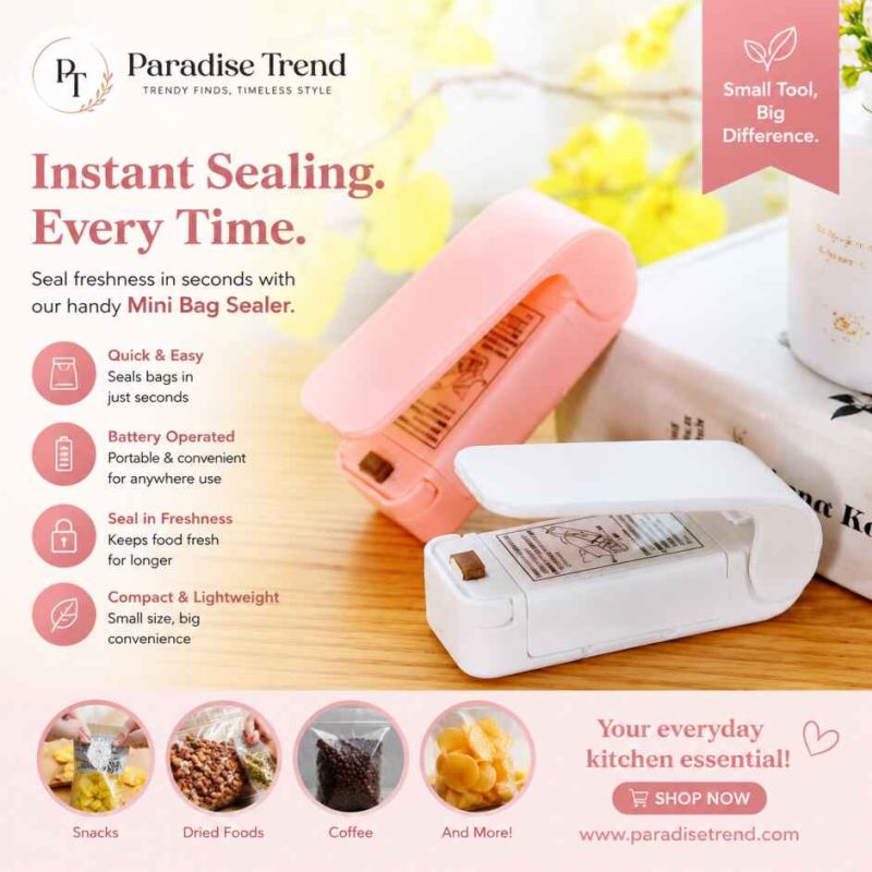 Mini Bag Sealer – Keep Food Fresh Anytime, Anywhere image 4